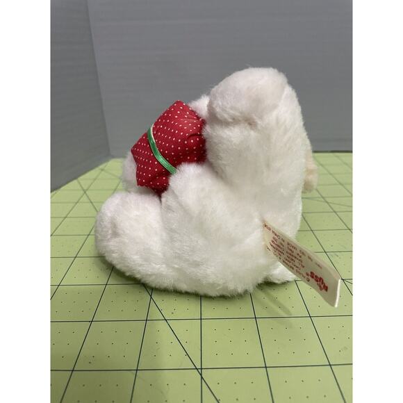 Vintage Russ Muffin Christmas Puppy Dog Plush Stuffed Animal Santa Hat Present - Picture 6 of 9